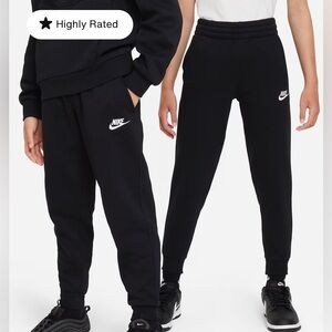 NWT Nike Sportswear Club Fleece Kids Youth Black Sweatpants Size EXTRA LARGE